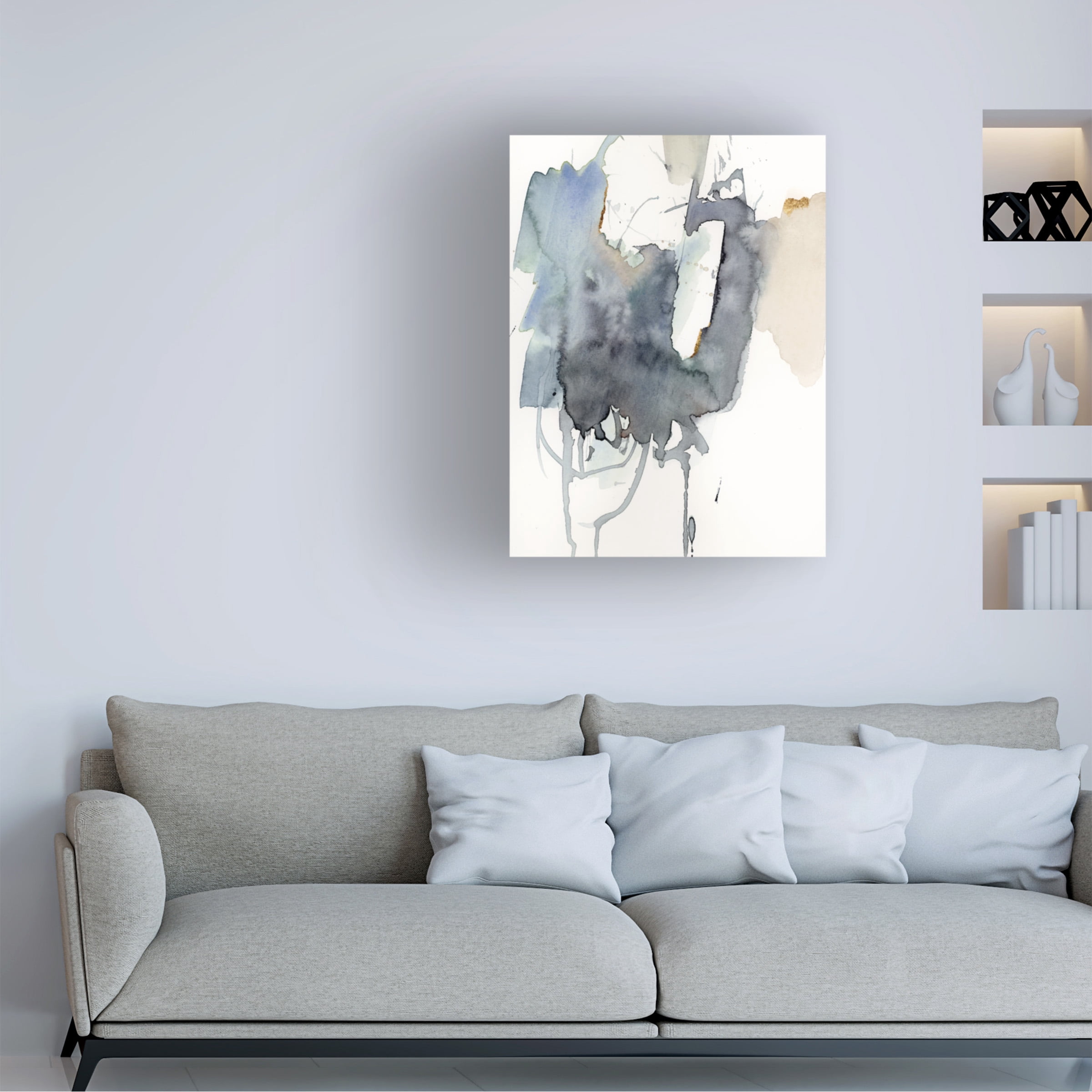 Victoria Barnes 'Indigo Splatter I' Canvas Art