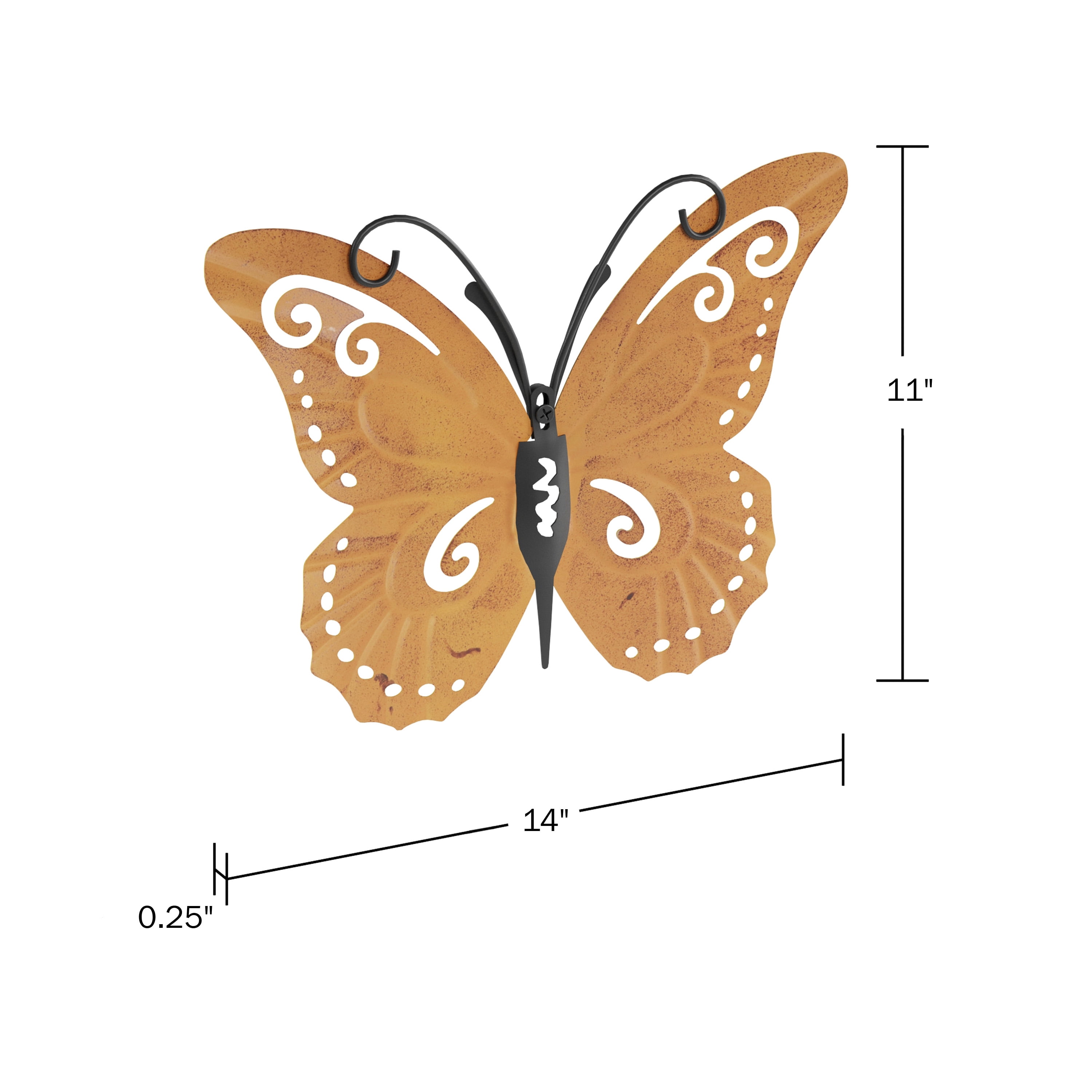 Lavish Home 6-Piece Metal Butterfly Wall Art Set for Home or Office Décor