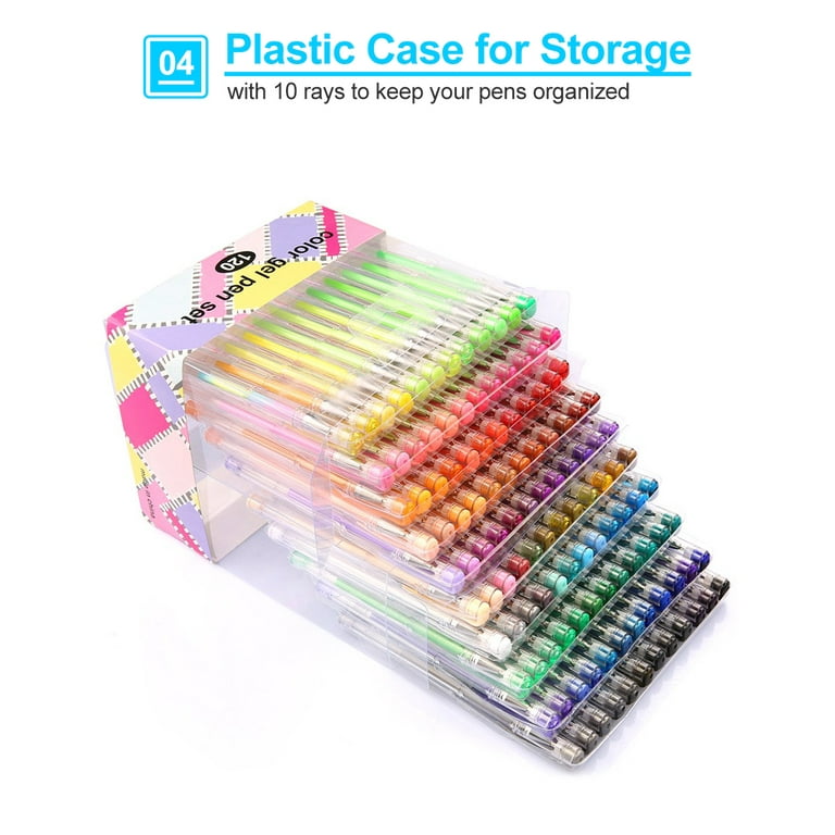 Gel Pens Set, 260 Pack Feela 130 Colored Gel Pens Plus 130 Refills for  Adult Coloring Books Drawing Kid Doodling Writing Sketching Highlighter Art  Markers 