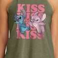thumbnail image 3 of Lilo & Stitch - Valentine's Day Stitch Kiss Repeated - Juniors High Neck Tank Top, 3 of 5