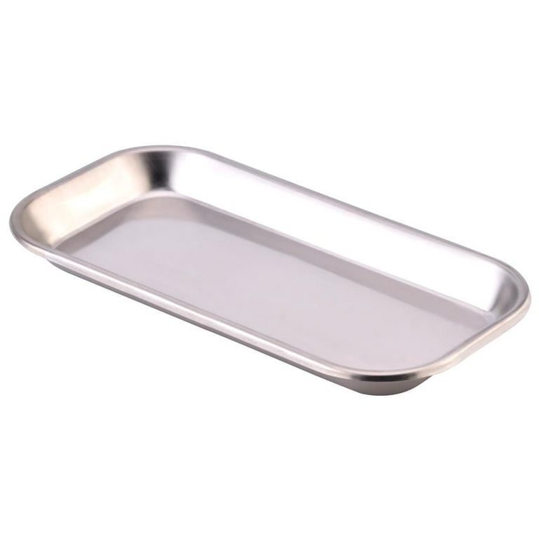 Flat Tray,Fencia Stainless Steel Instrument Tray for Dental Medical Tattoo  Use Surgical Tray Instrument Organizer 8.5 x 4.1 x 0.8