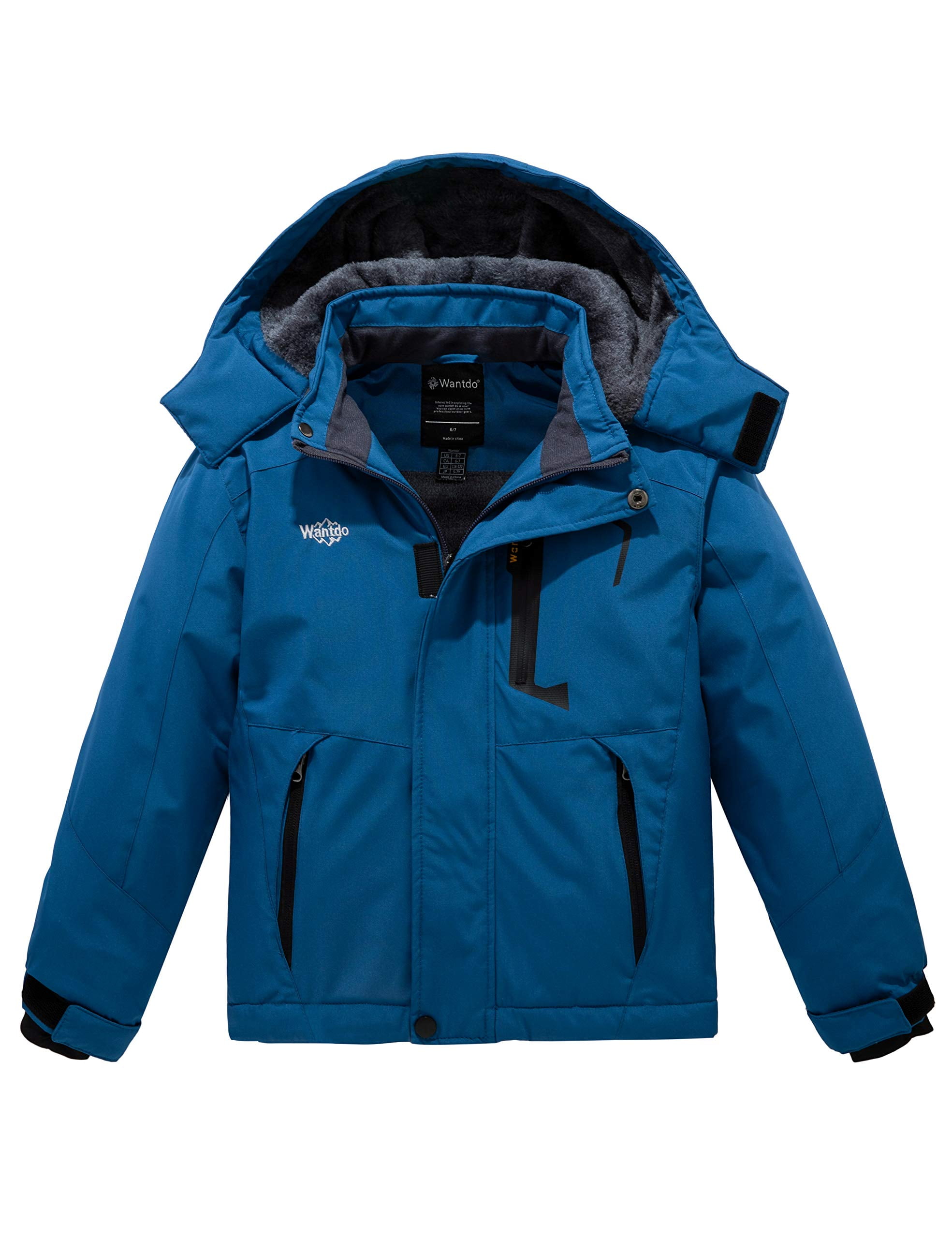 Wantdo Mens Warm Winter Coat Fleece Jacket Ski Jacket Waterproof Mountain Snowboarding Coat Outdoor Windbreaker