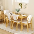 thumbnail image 6 of Ktaxon Solid Wood Dining Table Set for 6, Mid-Century Dining Room Table with 4 Padded Chairs & Bench, 47.3" Dining Room Set for 4~6 Family Use, Natural Wood, 6 of 8