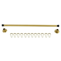 Kingston Brass KSR367 Edenscape 36"-60" Stainless Steel Adjustable Shower Curtain Rod with Rings, Brushed Brass