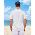 thumbnail image 5 of COOFANDY Beach Shirts for Men Linen Button Down Shirts Lightweight Summer Vacation Shirt, 5 of 6