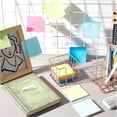 thumbnail image 2 of 2-Piece Sticky Note Holder- 3.8x3.8 Inches Cute Memo Cube Dispenser, Mesh Desk Organizer for Notepads, Pens, and Pencils, Ideal Home or Office Supplies(Rose Gold), 2 of 5