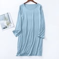 thumbnail image 2 of Tnhcen Women's Summer Long V-Neck Solid Color Modal Blend Sleepwear Dress | Nylon Spandex | M-4XL Mid-Thigh Loungewear, 2 of 8