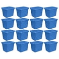 thumbnail image 1 of Sterilite Boîte de Rangement Empilable 18 Gal, Pack (16 Bleu Été), 1 of 7