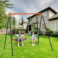thumbnail image 4 of GloryStar Ensemble de Balançoire Extérieur, Balançoire Ronde Supporte 440lbs, Ajustable sur Cadre en Métal Robuste, Idéal pour Jardin Ou Parc, 4 of 7