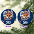 thumbnail image 2 of Patriotic Pomeranian Celebrates 4th of July Ceramic Round Ornament Pom Dog Lover Gifts Home Tree Decor - 02009, 2 of 5