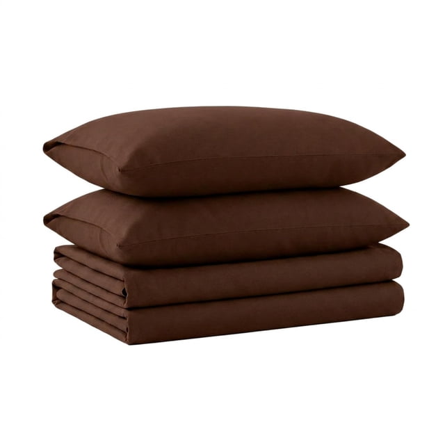 Juego de sábanas de franela Tribeca Living, tamaño completo, 170 g/m², color chocolate