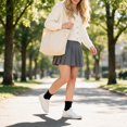 thumbnail image 3 of 12 Pairs Women’s Cotton Crew Socks – Super Soft Turn-Cuff Ruffle Frilly Design (fit US 6-9), 3 of 6