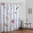 thumbnail image 5 of Long 72x84in Shower Curtain,Watercolor Floral Shower Curtain Sets,Coral Beige Flowers Bathroom Curtains,Modern Minimalist White Bath Curtain, Waterproof Fabric with Hooks, 5 of 6