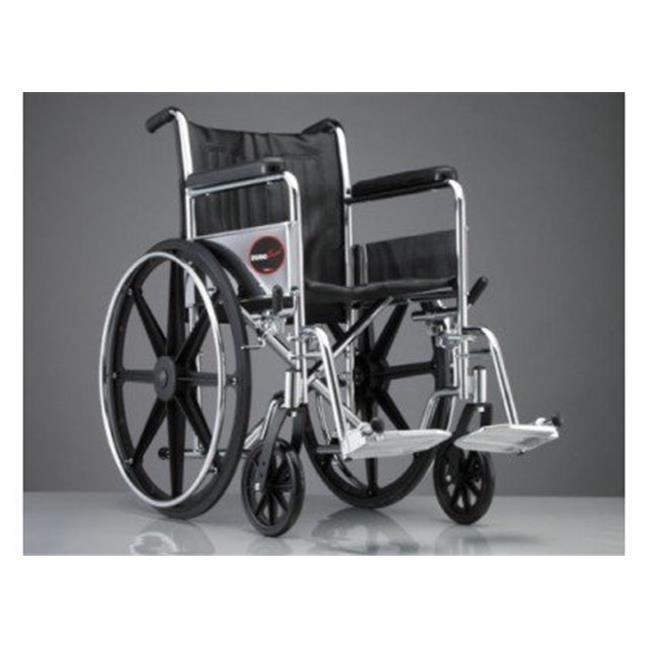 18 in. Removable Arm Wheelchair with Footrest & Swingaway Detachable