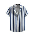 thumbnail image 2 of Vekome Mens Button down Shirts Big and Tall Short Sleeve Tops Oversized Collared Casual Blouses Striped Summer Tee Shirts, 2 of 7