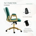 thumbnail image 6 of Velvet Office Chair Desk Chair with Gold Base, Comfortable Makeup Vanity Chair with Back and Wheels, Swivel Rolling Chair for Girls Women Study Bedroom, Green, 6 of 19