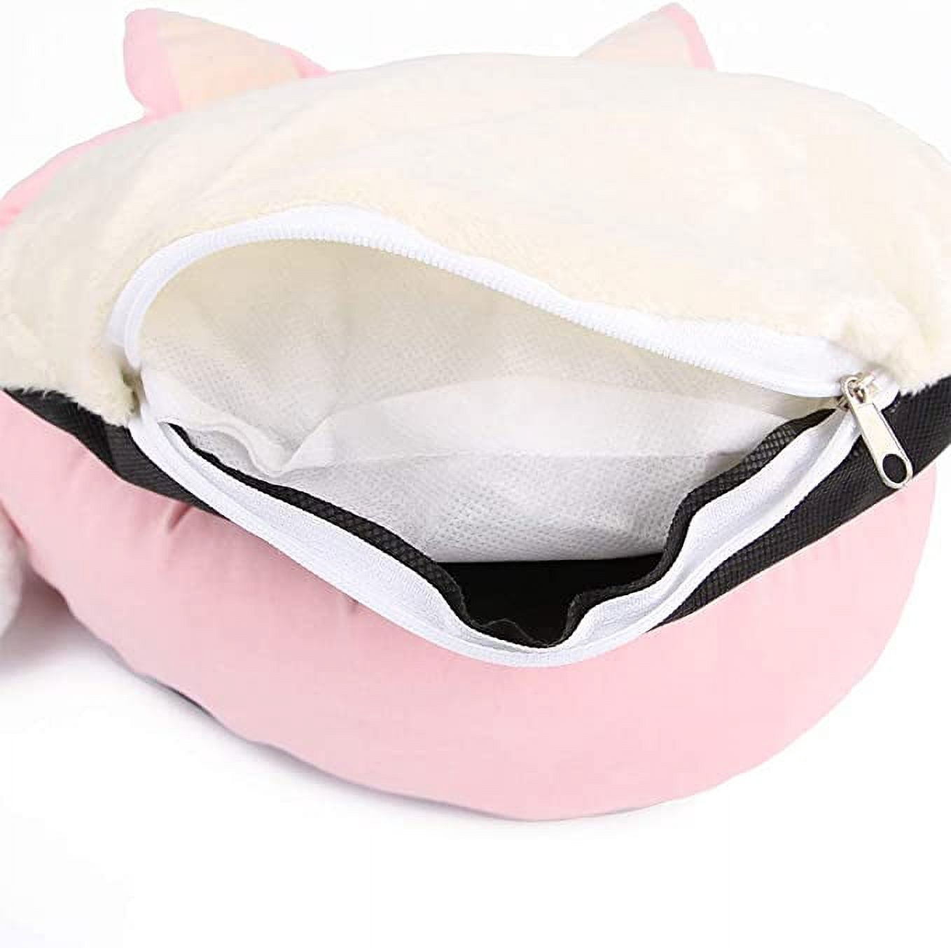 Pet Bed, Cat Round Washable Removable Cotton Warm Sleeping Bed Cushion for Cat Kitten (M, Pink)