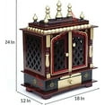 thumbnail image 6 of HomeCrafts MDF and Mango Wood Temple for Home, Medium, 18X12X24 Inch, Maroon, 6 of 9