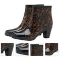 thumbnail image 3 of BRIGHTFUFU 1 par de zapatos de lluvia de tacón alto con cremallera lateral a la moda, botas de lluvia cortas antideslizantes, 3 of 7