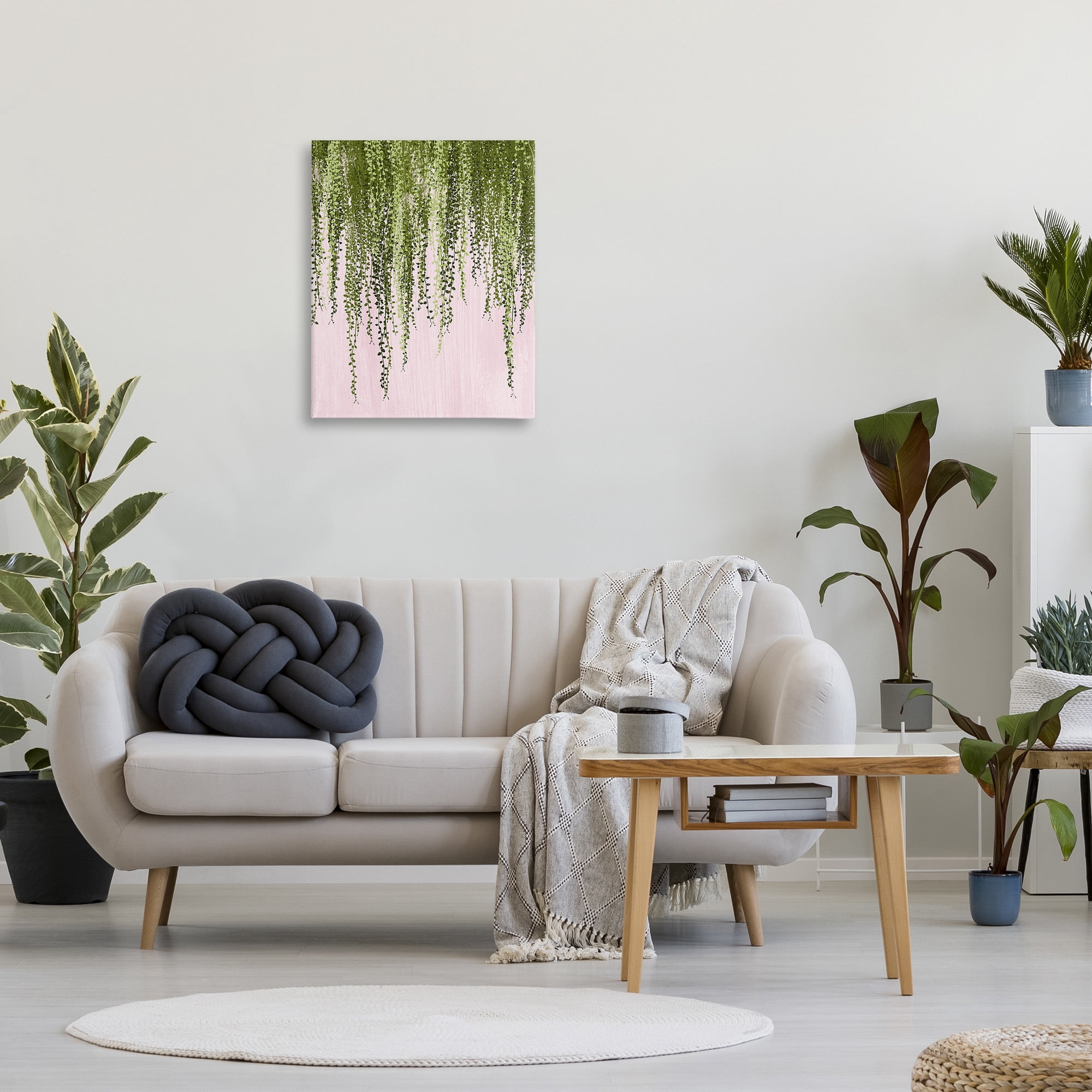 Stupell Industries Hanging Ivy on Pink Botanical & Floral Painting Gallery Wrapped Canvas Art Print Wall Art, 24 x 30
