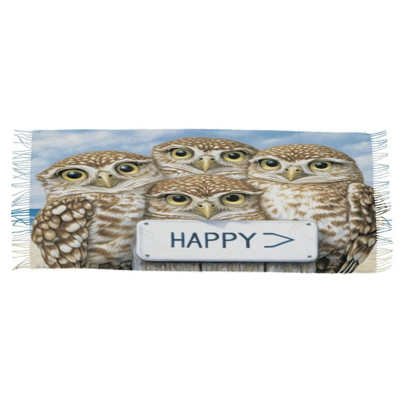 BZSMCE Women Scarf Owls Hold in Happy Simple Pattern Soft Warm Long Large Scarves