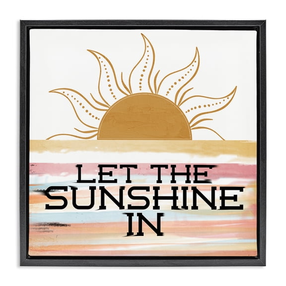 Stupell Industries Southwestern Let Sunshine In Black Floating Frame Canvas Art, 18 x 18, by Kim Allen
