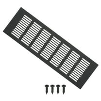 Uxcell 12"x4" Rectangle Air Vent Cover Door Grille Ventilation Cover Louvered with Screws for Cabinet Black