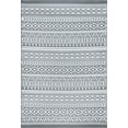 thumbnail image 3 of 5x7 Waterproof, Reversible Plastic Straw Outdoor Rugs for Patios | Also for Camping, RV, Deck, Porch, Balcony, Camp, Patio | Gray, Stripe | Size: 5' x 6'11'', 3 of 7