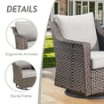 thumbnail image 6 of POCASSY Outdoor Swivel Rocking Chairs Set of 2, All Weather Brown Wicker Rattan Patio Furniture Set Patio Chairs with 360° Swivel Glider Chairs for Balcony, Garden, Porch, Pool and Backyard, Beige, 6 of 12