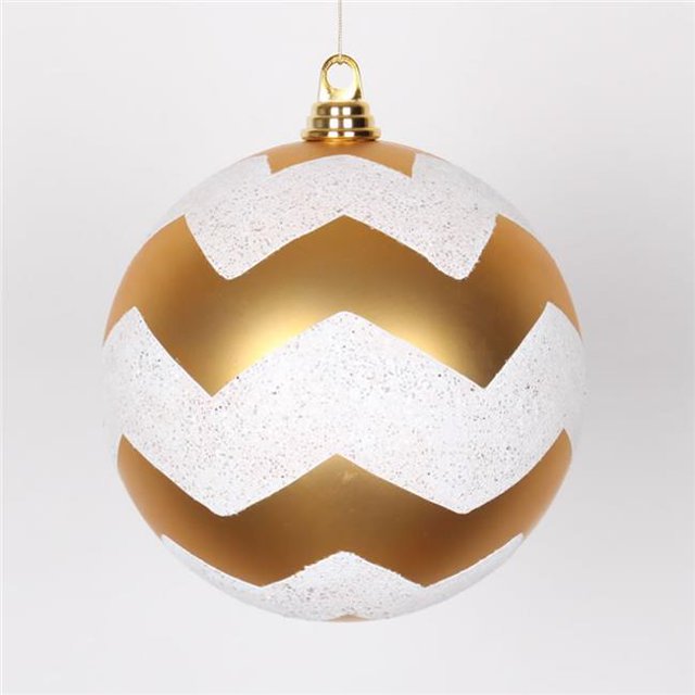 Ornement de Boule de Chevron de Paillettes Mates Ornement &44; 8 Po.