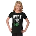 thumbnail image 3 of Funny Christmas What the Elf Joke Womens Slim Fit Graphic Tee Brisco Brands X, 3 of 5