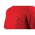 thumbnail image 2 of Milwaukee 601R-L Heavy Duty Short Sleeve Pocket Tee Shirt - Red, Large, 2 of 6