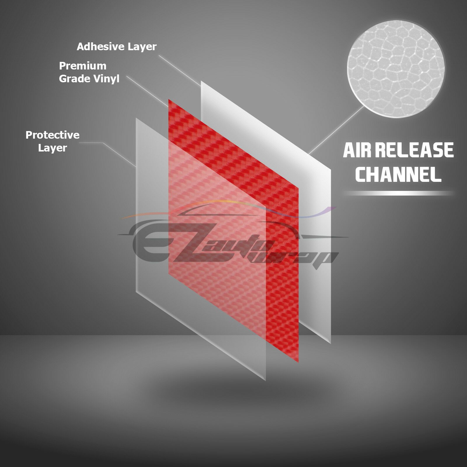 EZAUTOWRAP 7D Carbon Fiber Silver High Gloss Vinyl Wrap Bubble Free Air  Release Decal 6D 