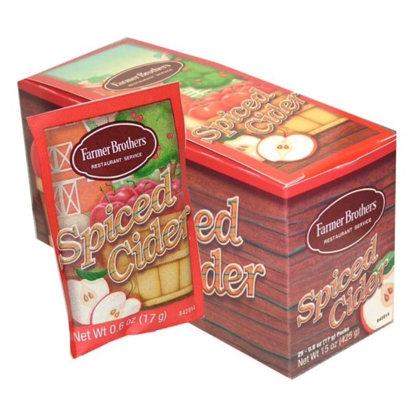 Farmer Brothers Instant Apple Spiced Cider Packets, 25 Packets Per Box