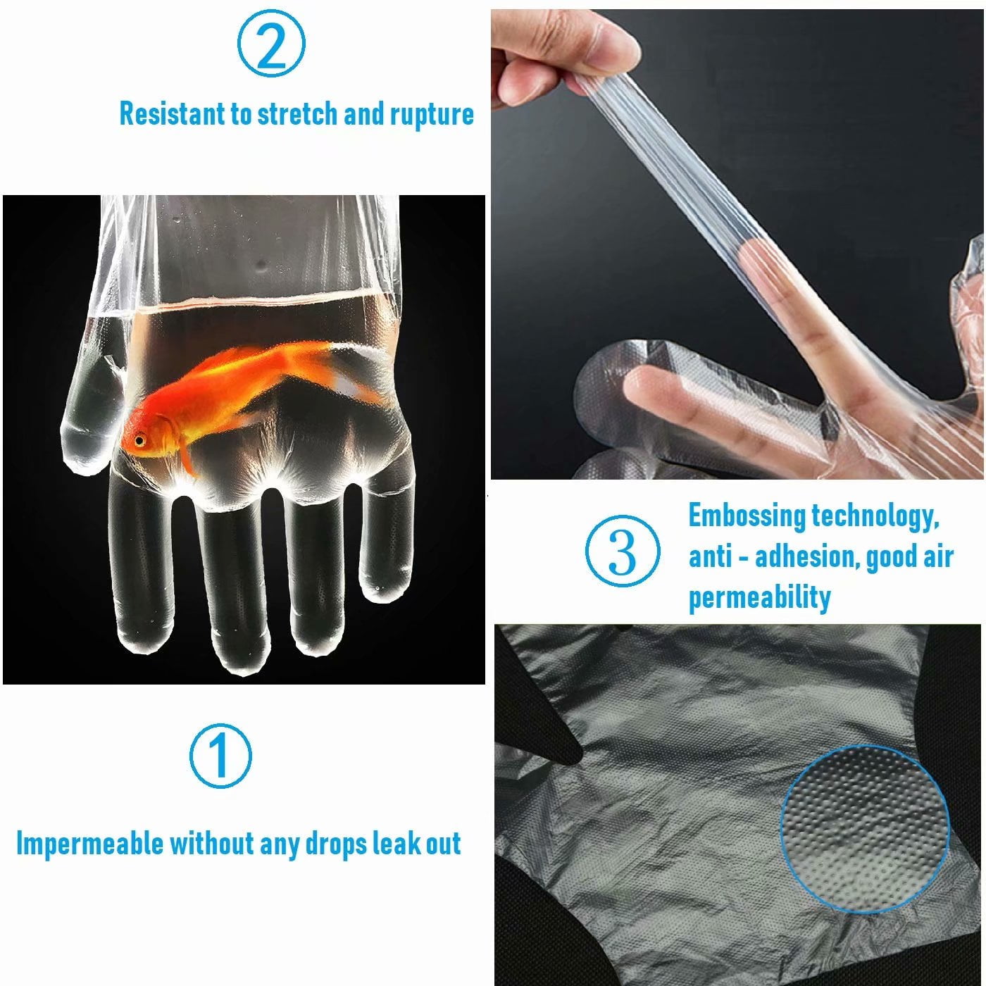 500 Pieces Plastic Disposable Food Prep Gloves,Disposable Polyethylene