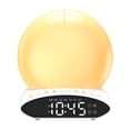 thumbnail image 1 of Despertador con luz de amanecer y atardecer, simulación, 30 sonidos naturales, 7 colores, alarmas duales con función de repetición, radio FM, proyectores para niños y adultos en dormitorios., 1 of 6
