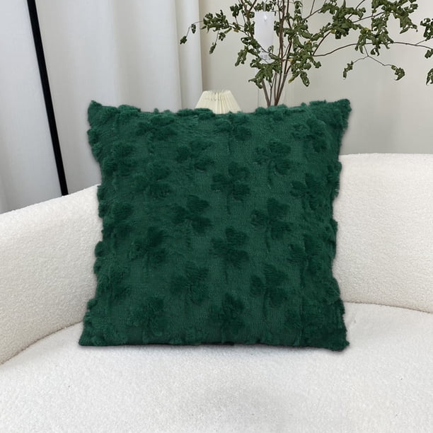 Decoraciones del Día de San Patricio, funda de almohada con tréboles de San Patricio, funda de cojín de sofá de jacquard para sala de estar, funda de almohada de cintura, regalo festivo, funda de almo