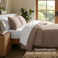 thumbnail image 4 of Bare Home Down Alternative Comforter Set - 3-Pieces - All Seasons - Queen, Taupe, 4 of 10