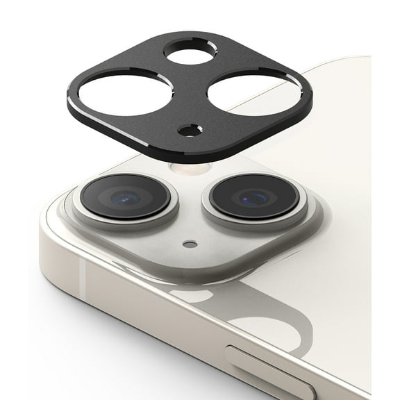 Ringke Camera Styling Compatible with iPhone 14 6.1"/6.7" Camera Lens Protector, Aluminium Frame Tough Protective Adhesive Cover Sticker - Black