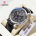 thumbnail image 2 of CHENXI Men Watch Roman Numerals Chronograph Date Wristwatch Male Leather Watches, 2 of 4