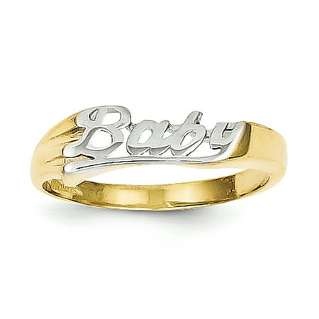 10k Yellow Gold w/Rhodium Baby Ring
