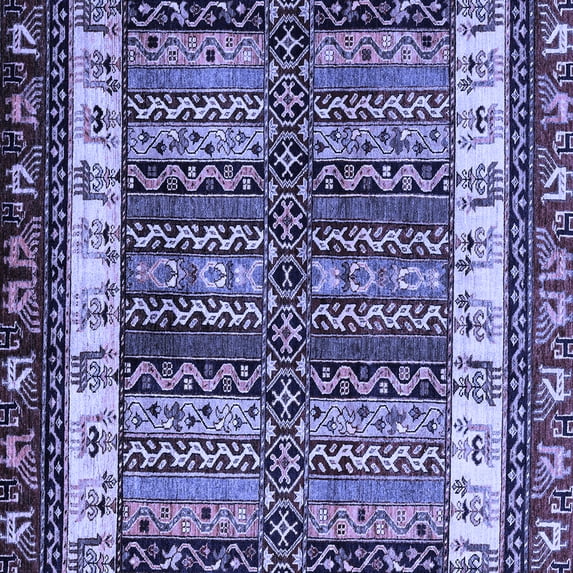 Ahgly Company Indoor Square Abstract Blue Modern Area Rugs, 8' Square