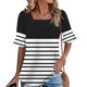 thumbnail image 1 of mfyjkho Tops Para Mujer, Blusas De Verano Con Cuello Redondo Y Manga Corta Estampadas Para Mujer Tops Y Blusas Para Mujer S, 1 of 6