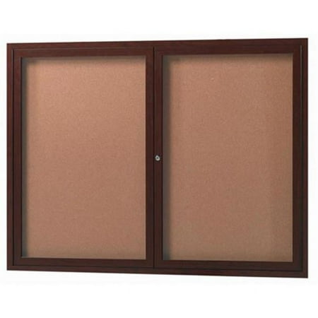 Aarco Products WBC3672RC Enclosed Bulletin Board with Walnut Frame