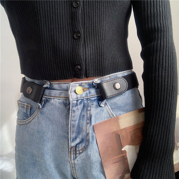 Cinturón invisible sin costuras para pantalones, elástico, para mujer, estilo decorativo, sin perforaciones, fácil de usar