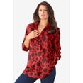 thumbnail image 2 of Roaman's Women's Plus Size Kate Long Sleeve Easy Cotton-Blend Button-Front Shirt, 2 of 6
