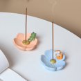 thumbnail image 3 of Tizuqe Flower Shape Incenses Stick Holder Plate Resins Cute Statue Incenses Burners Ashes Catcher for Home Decoration, 3 of 13