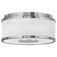 thumbnail image 1 of Hinkley 42006BN Halo - 13.25 Inch 34W 2 LED Small Flush Mount, Shade Options: Off White Linen, 1 of 2