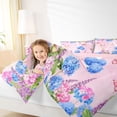 thumbnail image 3 of Manfei Lovely Letter A Twin Comforter Sets,Sweet Flower Bedding Set,Multicolored,Pink Reversible,2-Piece,1 Comforter and 1 Pillowcase, 3 of 7