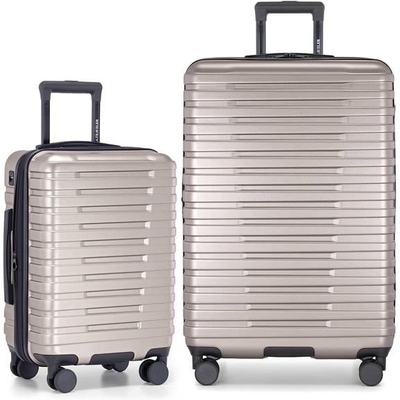 Expandable Hardside Rugged Travel Luggage with 8 Spinner Wheels, Teal, Checked-Large 30-Inch Suitcase for Men and Women